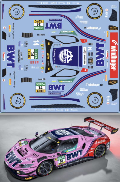 Decal Ferrari 296 GT3 Emil Frey Racing  BWT DTM 2024 #14  FFSFD1075v11_43 Scale 1:43
